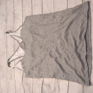 Alo yoga gray and white tank top size small petit